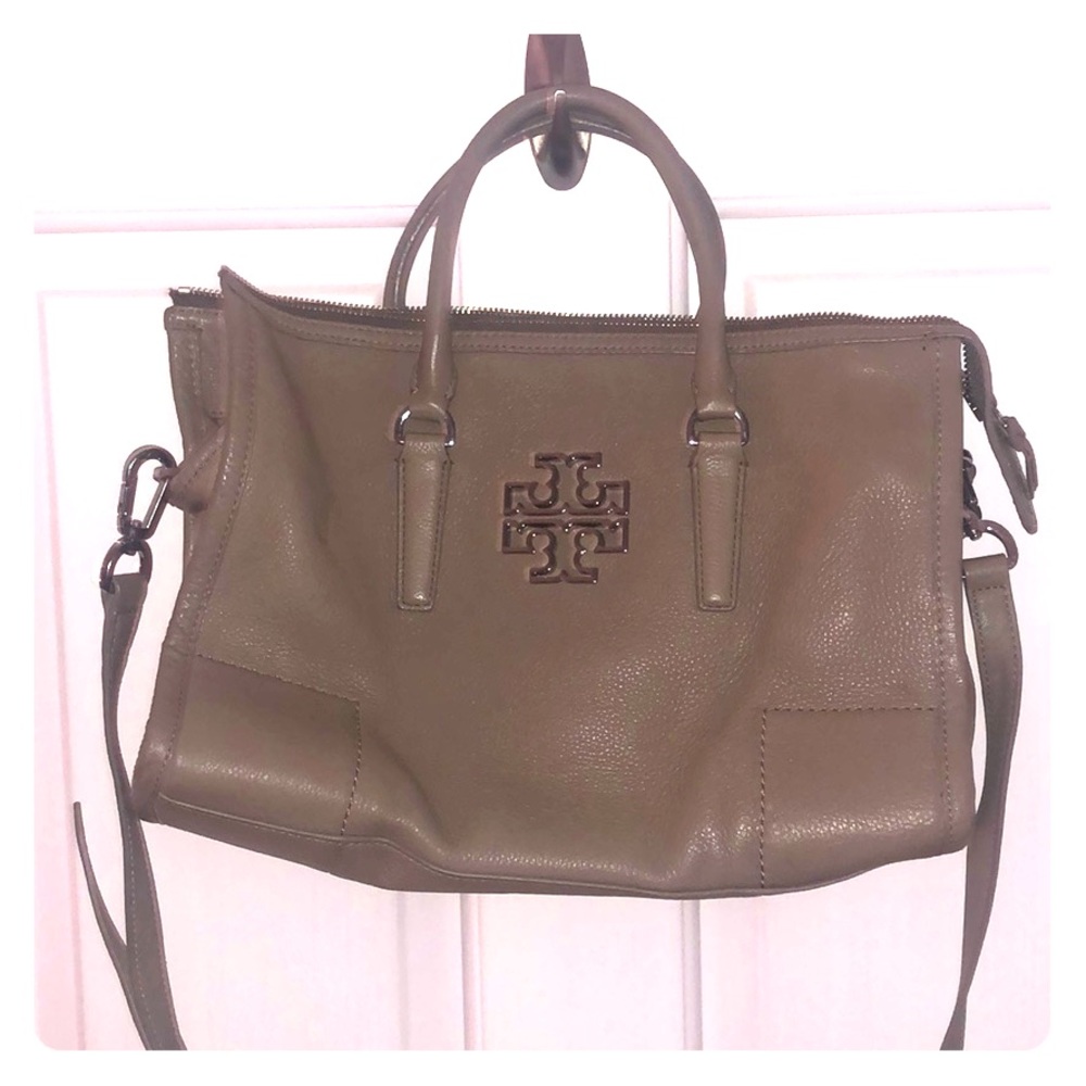 Auth. Tory Burch Crossbody - Taupe/Gray
